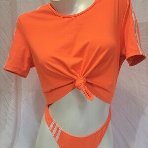 Adidas Ivy Park X Swimsuit NWT Orange L knot top